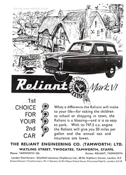 1961 Reliant Regal - unframed vintage ad