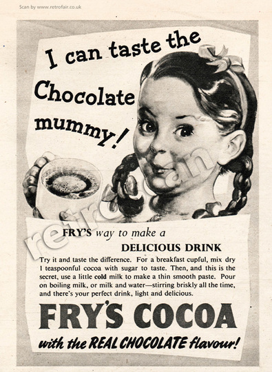 1951 Fry's Cocoa vintage magazine ad