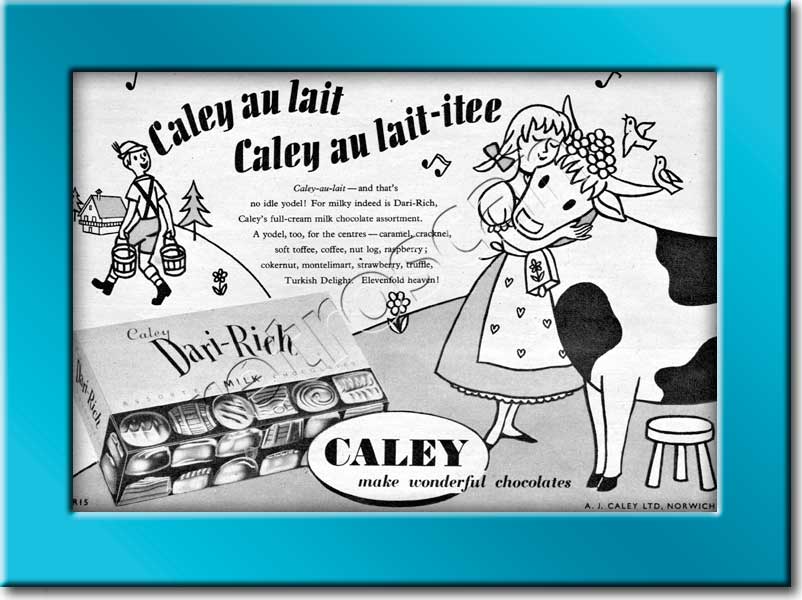1954 Caley Dari-Rich Chocolates  - framed preview vintage