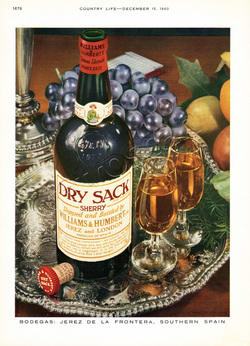 1960 Dry Sack Sherry - unframed vintage ad