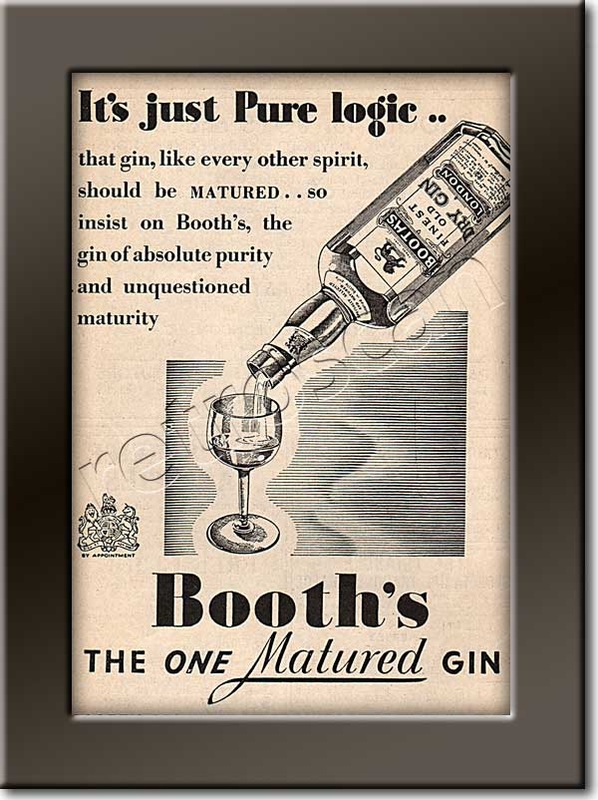Vintage Booth's Gin advert