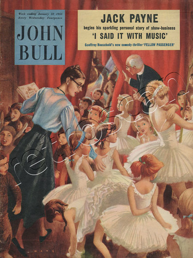 1955 January John Bull Vintage Magazine children's ballet performance  - unframed
