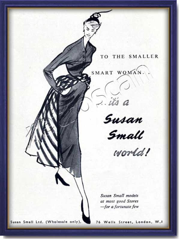 1950 vintage Susan Small Fashions Ad