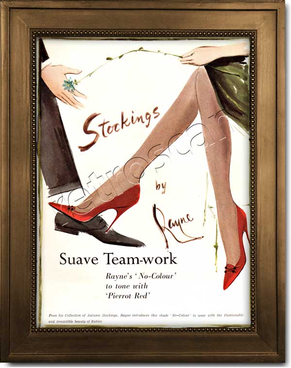 1958 vintage Rayne Stockings ad