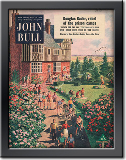 May 1954 John Bull Youth Hostel Garden - framed vintage magazine cover
