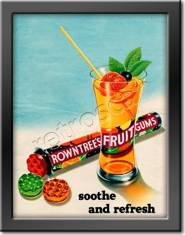1954 Rowntree's Fruit Gums  - framed preview