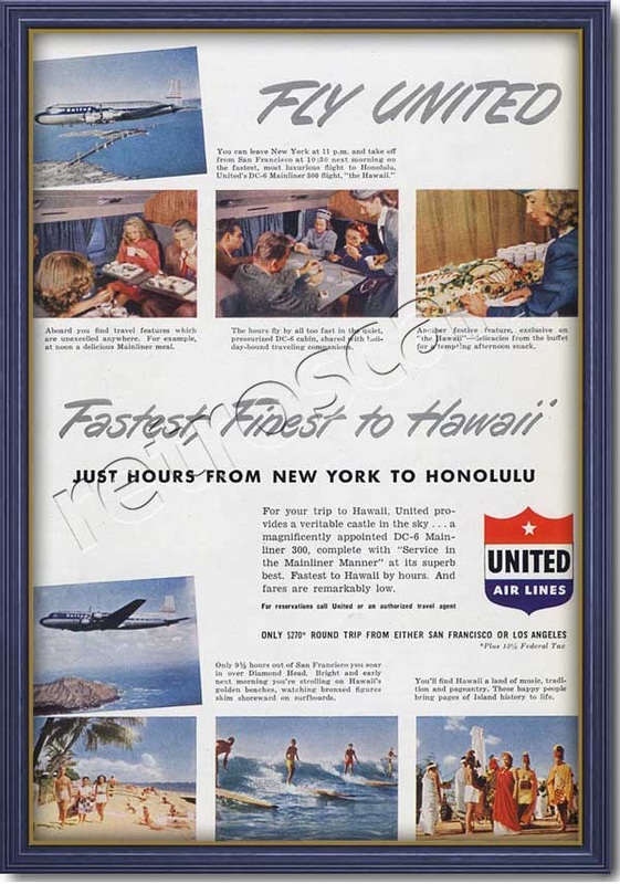 1949 vintage United Airlines advert