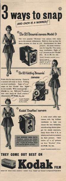 1954 Kodak Cameras  - unfarmed