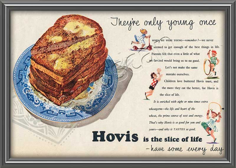 1956 Hovis Bread  half page- framed preview