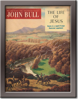 1954 John Bull Cover Pony Trekking Landscape - framed vintage magazine cover