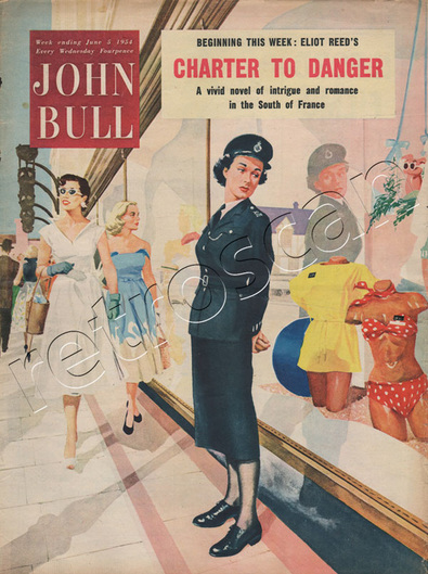 1954 John Bull Police Woman - unframed vintage magazine cover