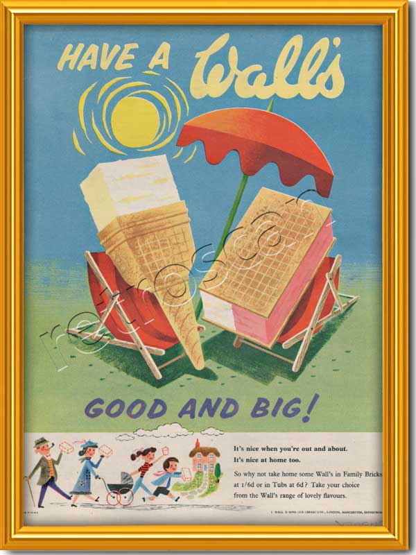 1955 vintage Walls Ice Cream ad