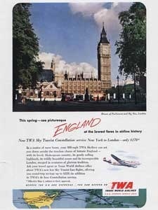 1952 TWA - London - vintage ad