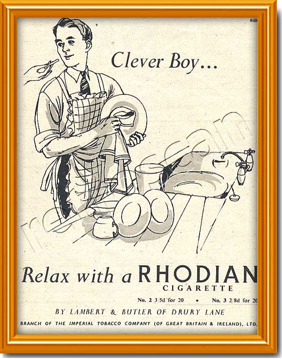 1952 Rhodian Cigarettes - Vintage Ad