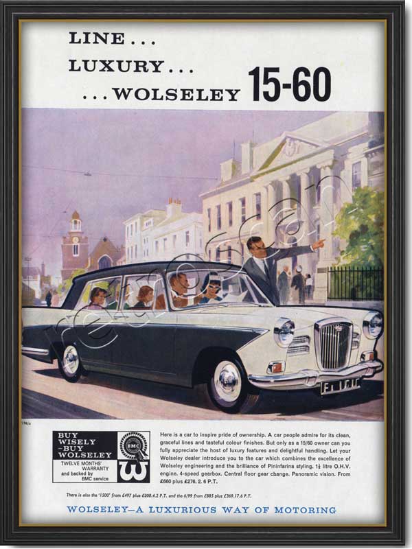 1961 vintage Wolseley 15 - 60  advert
