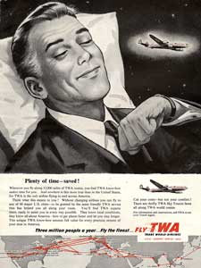 1954 TWA  Air Travel - vintage