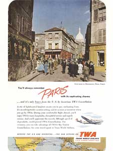  1952 TWA Paris - vintage ad