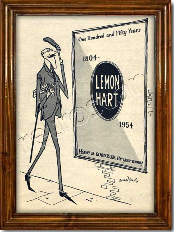 1954 retro  Lemon Heart Rum advert