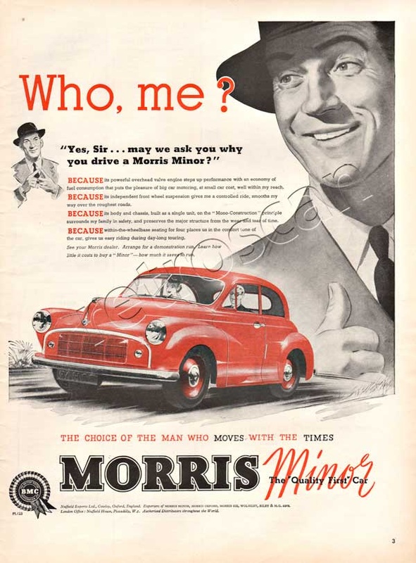 1953 vintage Morris Minor advert