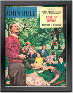 1955 September John Bull Vintage Magazine family picnic  - framed example