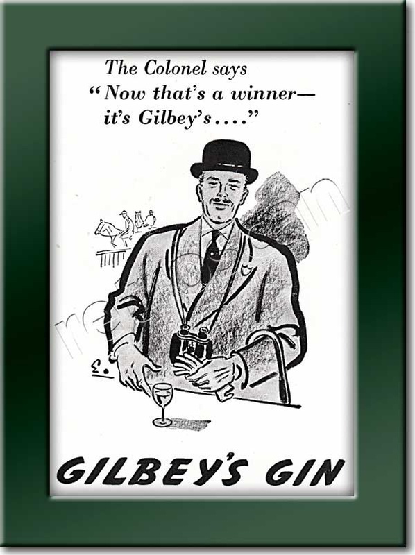 1950 vintage Gilbey's Gin advert
