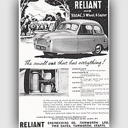 1958 ​Reliant Regal - vintage ad