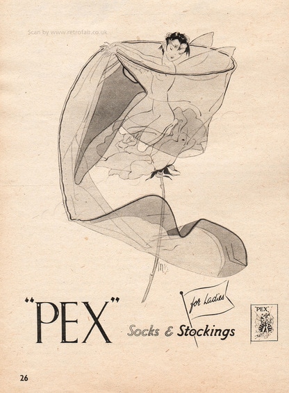1952 Pex Stockings - unframed vintage ad
