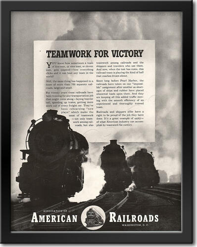 1942 American Railroads - framed preview retro