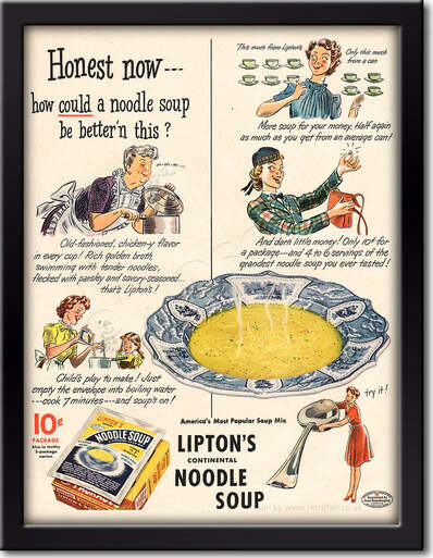  1944 Lipton's Noodle Soup - framed preview retro