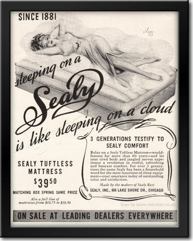 1944 Sealy Mattresses  - framed preview vintage ad