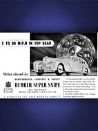 1950 Rootes Humber Super Snipe Vintage Ad