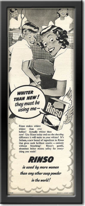 1950 Rinso Washing Powder - framed preview vintage ad