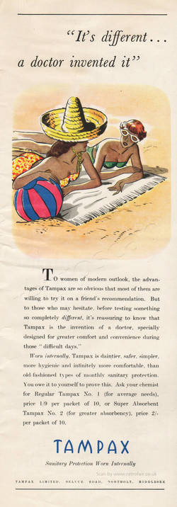 1950 Tampax - unframed vintage ad