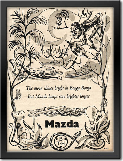 1954 Mazda Lamps  - framed preview vintage ad