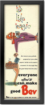 1962 Bev Coffee - framed preview vintage ad