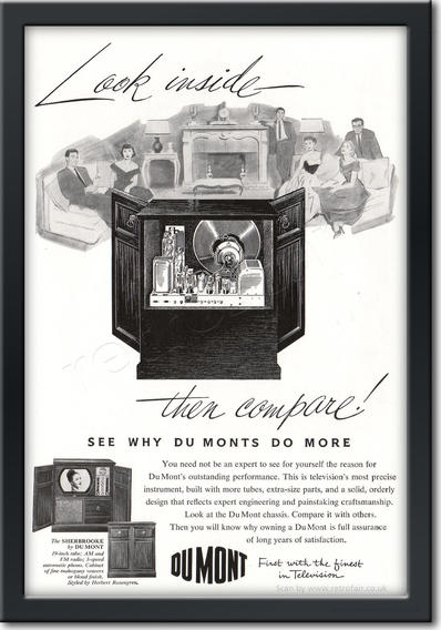  1952 Dumont TV Sets - framed preview retro