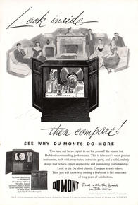  1952 Dumont TV Sets - unframed vintage ad