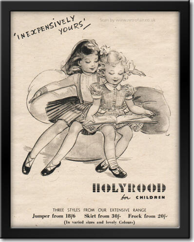 1952 Holyrood Children's Wear - framed preview vintage ad