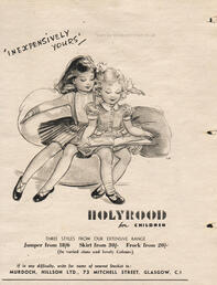 1952 Holyrood Children's Wear - unframed vintage ad