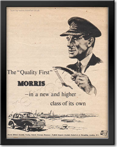 1952 Morris Motors framed preview vintage ad