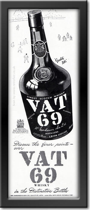 1952 VAT 69 Scotch Whisky  - framed preview