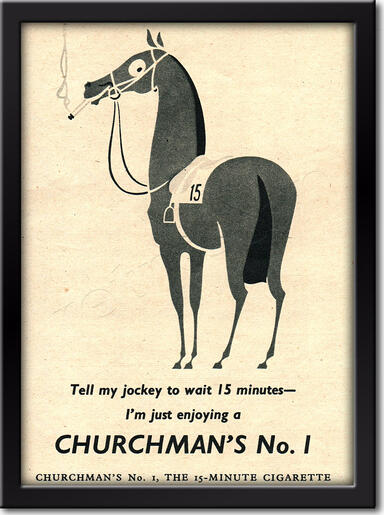 1953 Churchman's No. 1  - framed preview vintage ad