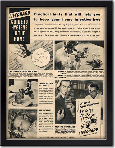 1953 Lifeguard Disinfectant framed preview