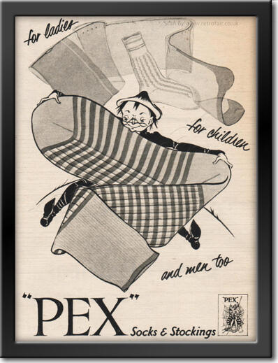 1953 Pex Socks & Stockings - framed preview vintage ad