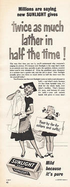 1953 Sunlight Laundry Soap - unframed vintage ad