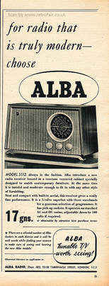 1954 Alba Radios - unframed vintage ad