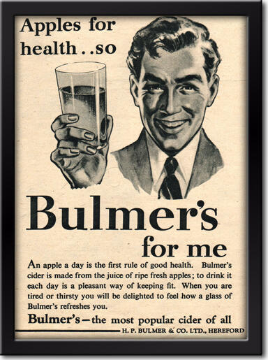1954 Bulmer's Cider - framed preview vintage ad