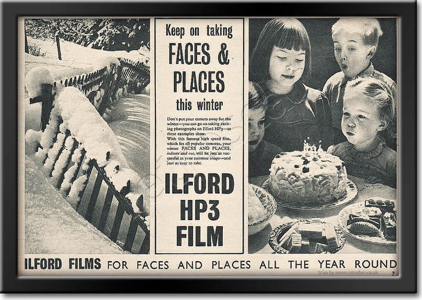 1954 Ilford Films - framed preview vintage ad