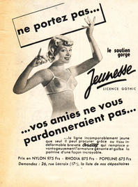 1954 Jeunesse Lingerie - unframed vintage ad