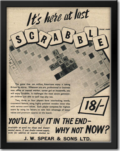 1954 Scrabble - framed preview vintage ad